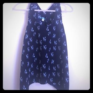 Nautical Flyaway Wrap Back Tank Top- Small